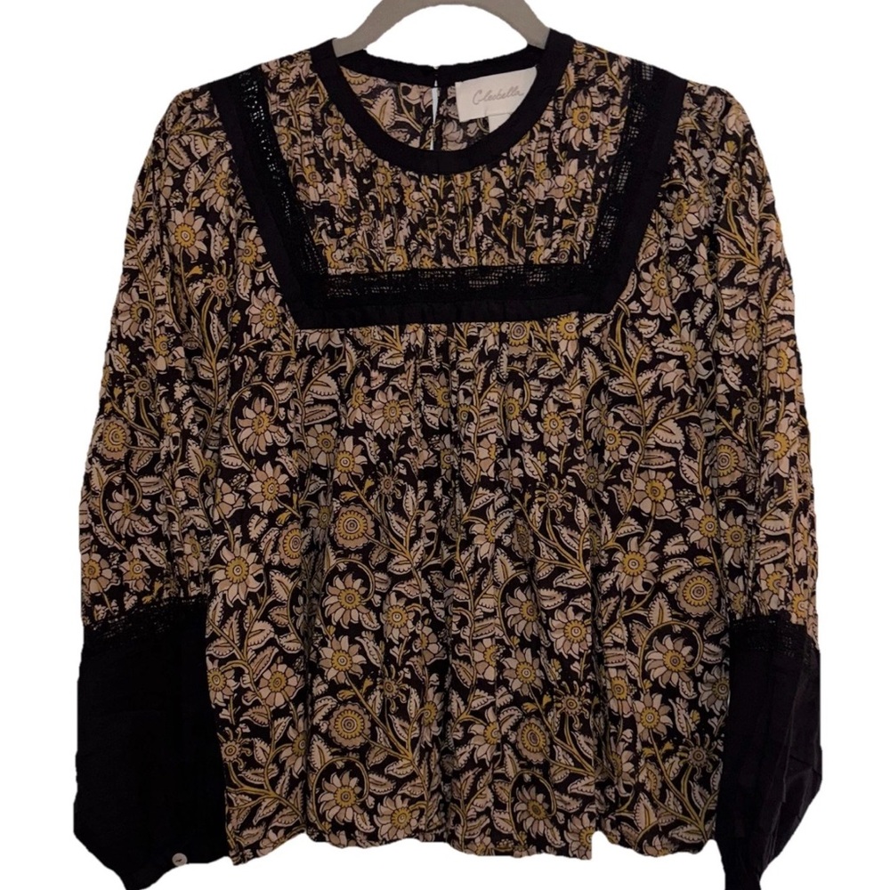 Anthropologie Cleobella Rafia Blouse Women’s Sz M Balloon Sleeves Peasant Boho - Picture 3 of 15